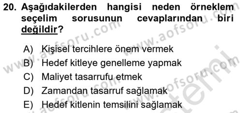 Uluslararası İlişkilerde Araştırma Yöntemleri Dersi 2025 - 2026 Yılı (Vize) Ara Sınav Soruları 20. Soru