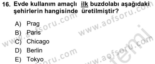 Gastronomi Tarihi Dersi 2016 - 2017 Yılı (Final) Dönem Sonu Sınav Soruları 16. Soru