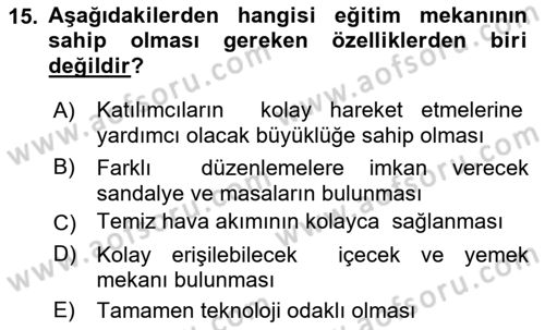 Acil Durum ve Afet Farkındalık Eğitimi Dersi 2019 - 2020 Yılı (Final) Dönem Sonu Sınav Soruları 15. Soru