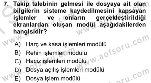Ulusal Yargı Ağı Projesi 2 Dersi 2016 - 2017 Yılı (Final) Dönem Sonu Sınav Soruları 7. Soru