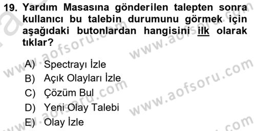 Ulusal Yargı Ağı Projesi 1 Dersi 2019 - 2020 Yılı (Vize) Ara Sınav Soruları 19. Soru