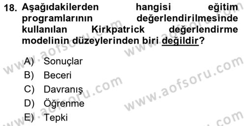 Acil Durum ve Afet Farkındalık Eğitimi Dersi 2019 - 2020 Yılı (Final) Dönem Sonu Sınav Soruları 18. Soru