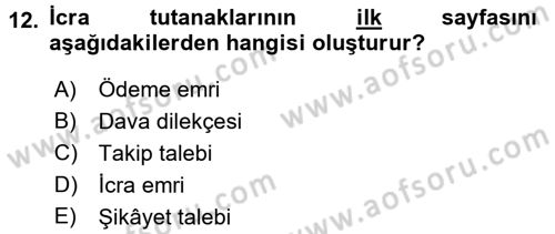 Hukuk Dili Ve Adli Yazışmalar Dersi 2017 - 2018 Yılı (Final) Dönem Sonu Sınav Soruları 12. Soru