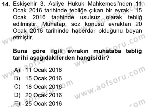 Hukuk Dili Ve Adli Yazışmalar Dersi 2015 - 2016 Yılı (Final) Dönem Sonu Sınav Soruları 14. Soru