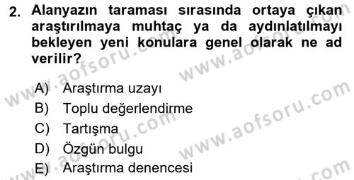 Sosyal Bilimlerde Araştırma Yöntemleri Dersi 2018 - 2019 Yılı (Final) Dönem Sonu Sınav Soruları 2. Soru