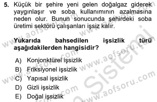 Afet Ekonomisi Ve Sigortacılığı Dersi 2021 - 2022 Yılı Yaz Okulu Sınav Soruları 5. Soru