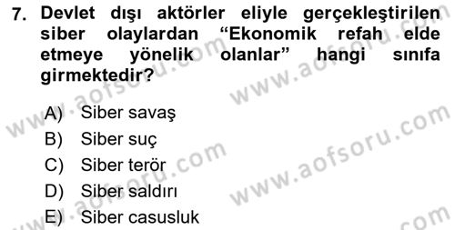 Acil Durum ve Afetlerde Ulaştırma Yönetimi ve Uygulamaları Dersi 2022 - 2023 Yılı Yaz Okulu Sınav Soruları 7. Soru