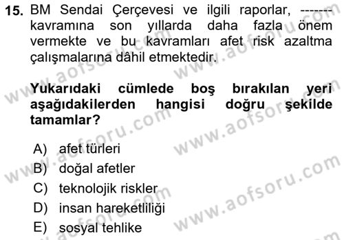 Göç Ve Göçmen Sorunları Dersi 2024 - 2025 Yılı (Vize) Ara Sınav Soruları 15. Soru