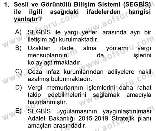 Mesleki Bilgisayar Ve Uyap Dersi 2024 - 2025 Yılı Yaz Okulu Sınav Soruları 1. Soru