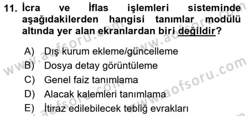 Ulusal Yargı Ağı Projesi 2 Dersi 2015 - 2016 Yılı (Final) Dönem Sonu Sınav Soruları 11. Soru
