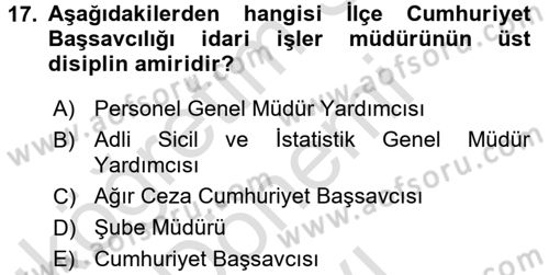 Kalem Mevzuatı Dersi 2015 - 2016 Yılı (Final) Dönem Sonu Sınav Soruları 17. Soru