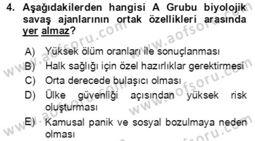 Kbrn Savunma Ve Güvenlik Dersi 2021 - 2022 Yılı (Final) Dönem Sonu Sınav Soruları 4. Soru