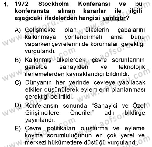 Arkeolojik Alan Yönetimi Dersi 2014 - 2015 Yılı (Vize) Ara Sınav Soruları 1. Soru