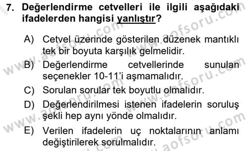 Uluslararası İlişkilerde Araştırma Yöntemleri Dersi 2018 - 2019 Yılı (Final) Dönem Sonu Sınav Soruları 7. Soru