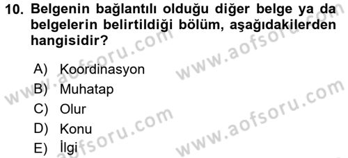 Hukuk Dili Ve Adli Yazışmalar Dersi 2017 - 2018 Yılı 3 Ders Sınav Soruları 10. Soru