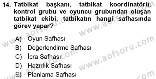 Acil Durum ve Afetlerde Ulaştırma Yönetimi ve Uygulamaları Dersi 2018 - 2019 Yılı Yaz Okulu Sınav Soruları 14. Soru
