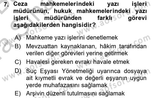 Kalem Mevzuatı Dersi 2016 - 2017 Yılı (Vize) Ara Sınav Soruları 7. Soru