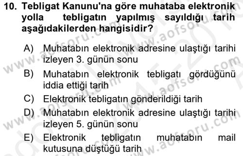 Hukuk Dili Ve Adli Yazışmalar Dersi 2015 - 2016 Yılı (Vize) Ara Sınav Soruları 10. Soru