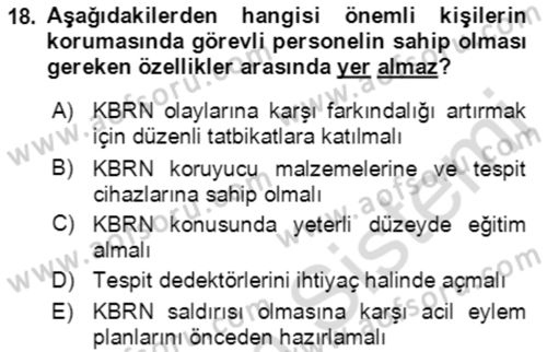 Kbrn Savunma Ve Güvenlik Dersi 2023 - 2024 Yılı (Vize) Ara Sınav Soruları 18. Soru