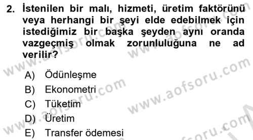 Afet Ekonomisi Ve Sigortacılığı Dersi 2021 - 2022 Yılı (Final) Dönem Sonu Sınav Soruları 2. Soru
