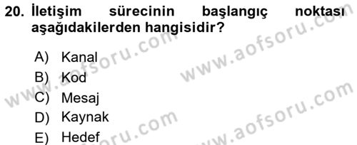 Gastronomi Ve Medya Dersi 2016 - 2017 Yılı (Vize) Ara Sınav Soruları 20. Soru