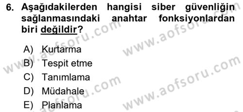 Acil Durum ve Afetlerde Ulaştırma Yönetimi ve Uygulamaları Dersi 2022 - 2023 Yılı Yaz Okulu Sınav Soruları 6. Soru