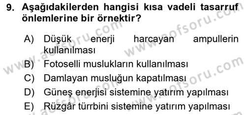 Gastronomi Ve Sürdürülebilirlik Dersi 2020 - 2021 Yılı Yaz Okulu Sınav Soruları 9. Soru