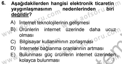 Büro Teknolojileri Dersi 2012 - 2013 Yılı (Vize) Ara Sınav Soruları 6. Soru