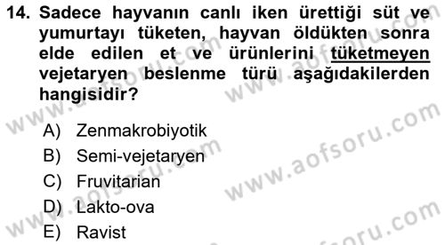 Menü Yönetimi Dersi 2015 - 2016 Yılı (Final) Dönem Sonu Sınav Soruları 14. Soru