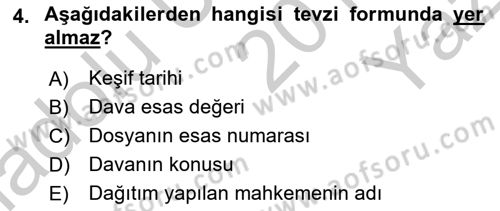 Kalem Mevzuatı Dersi 2018 - 2019 Yılı Yaz Okulu Sınav Soruları 4. Soru
