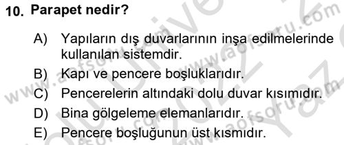 Yangın ve Yangın Güvenliği Dersi 2022 - 2023 Yılı Yaz Okulu Sınav Soruları 10. Soru