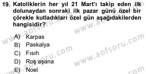 Gastronominin Temelleri Dersi 2024 - 2025 Yılı (Vize) Ara Sınav Soruları 19. Soru