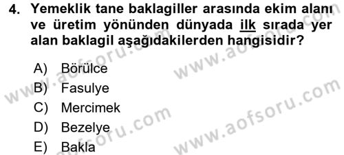 Gıda Coğrafyası Dersi 2016 - 2017 Yılı (Vize) Ara Sınav Soruları 4. Soru