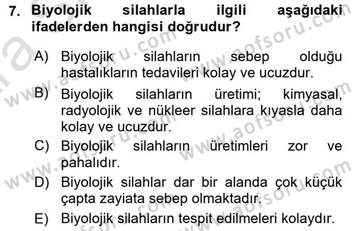 Kbrn Savunma Ve Güvenlik Dersi 2024 - 2025 Yılı (Vize) Ara Sınav Soruları 7. Soru