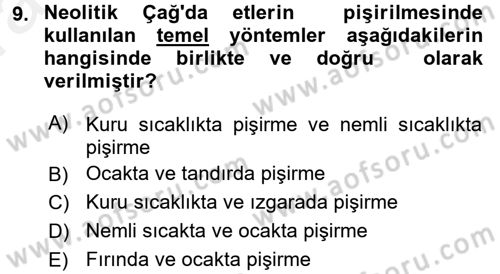 Gastronomi Tarihi Dersi 2015 - 2016 Yılı (Vize) Ara Sınav Soruları 9. Soru