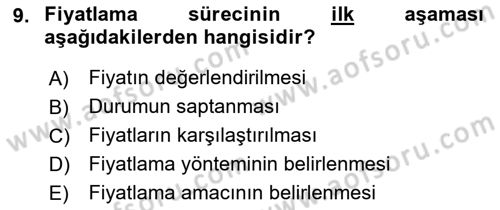 Menü Yönetimi Dersi 2018 - 2019 Yılı 3 Ders Sınav Soruları 9. Soru