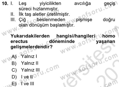 Gastronomi Tarihi Dersi 2024 - 2025 Yılı (Vize) Ara Sınav Soruları 10. Soru