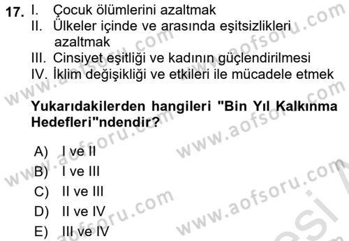 Afet Psikolojisi ve Sosyolojisi Dersi 2018 - 2019 Yılı 3 Ders Sınav Soruları 17. Soru
