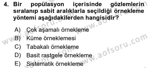 Veri Analizi Ve Değerlendirme Dersi 2024 - 2025 Yılı (Final) Dönem Sonu Sınav Soruları 4. Soru