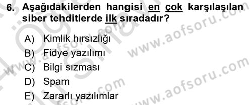 Acil Durum ve Afetlerde Ulaştırma Yönetimi ve Uygulamaları Dersi 2023 - 2024 Yılı Yaz Okulu Sınav Soruları 6. Soru