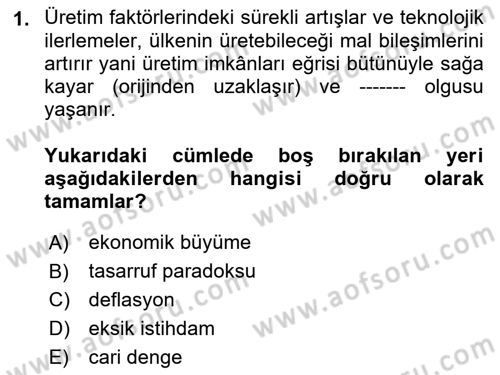 Afet Ekonomisi Ve Sigortacılığı Dersi 2021 - 2022 Yılı (Vize) Ara Sınav Soruları 1. Soru