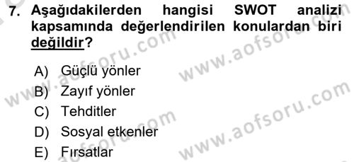 Acil Durum ve Afet Farkındalık Eğitimi Dersi 2019 - 2020 Yılı (Vize) Ara Sınav Soruları 7. Soru