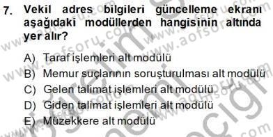 Ulusal Yargı Ağı Projesi 1 Dersi 2014 - 2015 Yılı (Final) Dönem Sonu Sınav Soruları 7. Soru