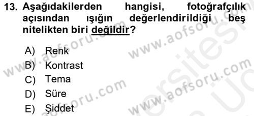 Gastronomi Ve Medya Dersi 2017 - 2018 Yılı 3 Ders Sınav Soruları 13. Soru