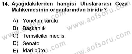 İnsan Hakları Ve Kamu Özgürlükleri Dersi 2019 - 2020 Yılı (Vize) Ara Sınav Soruları 14. Soru