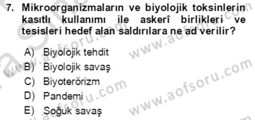Kbrn Savunma Ve Güvenlik Dersi 2023 - 2024 Yılı (Vize) Ara Sınav Soruları 7. Soru