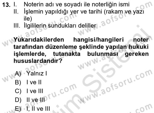 Hukuk Dili Ve Adli Yazışmalar Dersi 2021 - 2022 Yılı (Vize) Ara Sınav Soruları 13. Soru