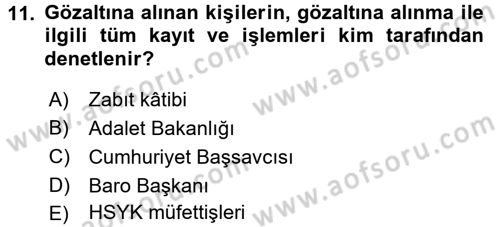 Kalem Mevzuatı Dersi 2015 - 2016 Yılı (Final) Dönem Sonu Sınav Soruları 11. Soru
