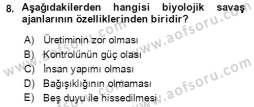 Kbrn Savunma Ve Güvenlik Dersi 2022 - 2023 Yılı (Vize) Ara Sınav Soruları 8. Soru