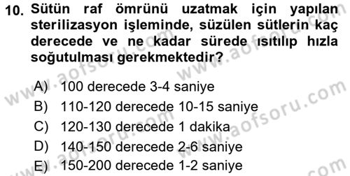 Temel Mutfak Teknikleri Dersi 2017 - 2018 Yılı (Vize) Ara Sınav Soruları 10. Soru